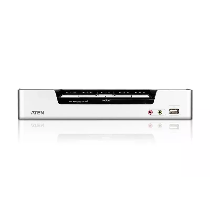 ATEN 4-Port USB HDMI KVM Switch with Audio & USB 2.0 Hub (KVM cables included)