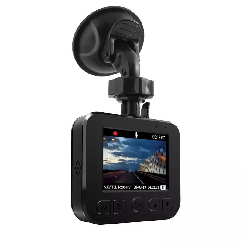 Dashcam Navitel R200 NV — Full HD 1920×1080, 140° view, 2 inch display, MicroSD up to 64 GB, battery and cigar lighter power