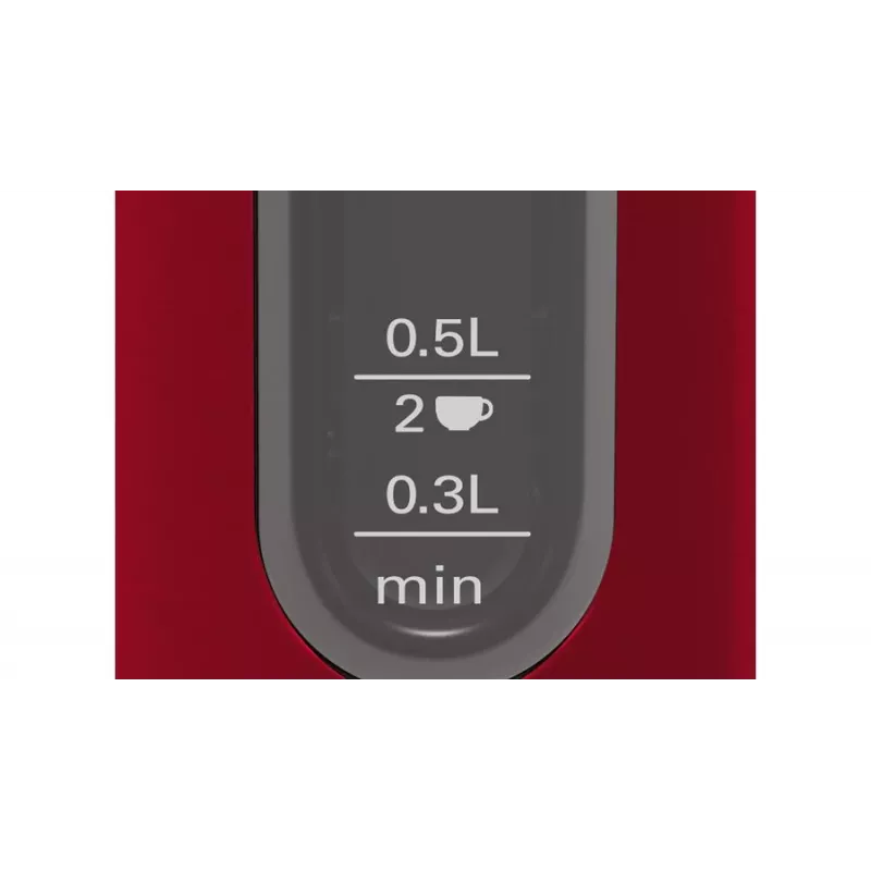 Electric kettle Bosch TWK4P434 — 1.7 L, 2400 W, Black/Red