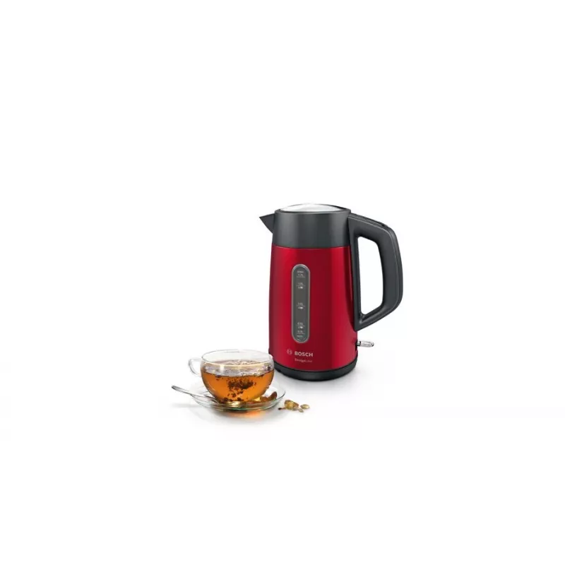 Electric kettle Bosch TWK4P434 — 1.7 L, 2400 W, Black/Red