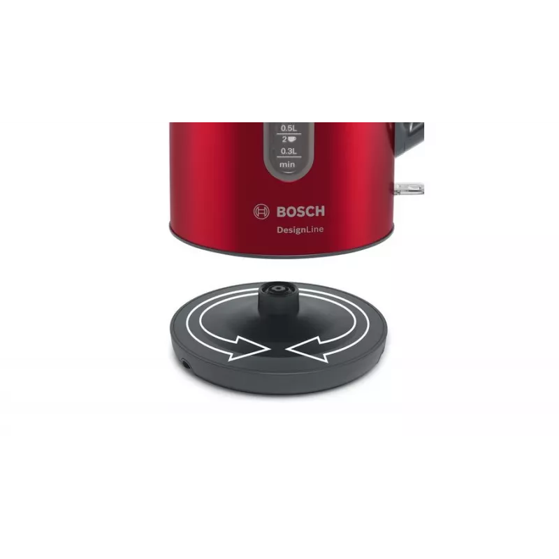 Electric kettle Bosch TWK4P434 — 1.7 L, 2400 W, Black/Red