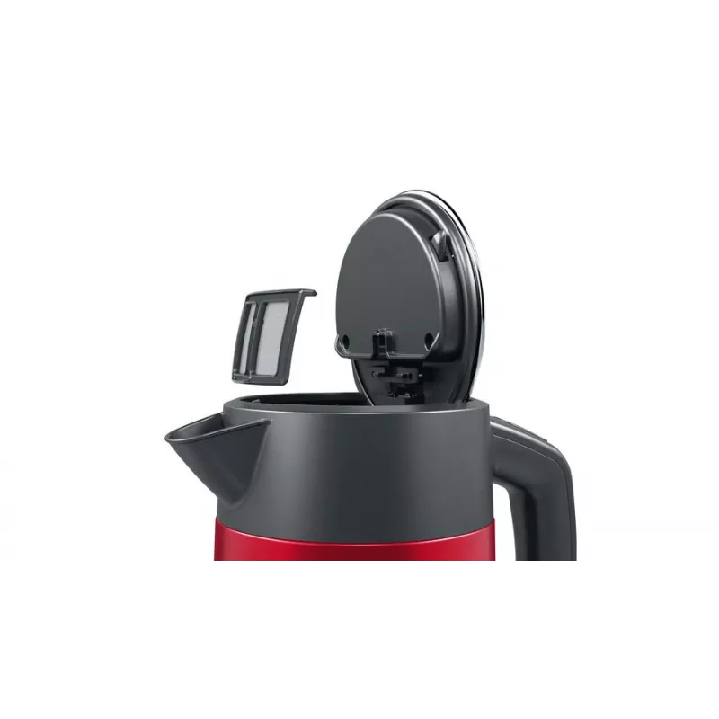 Electric kettle Bosch TWK4P434 — 1.7 L, 2400 W, Black/Red