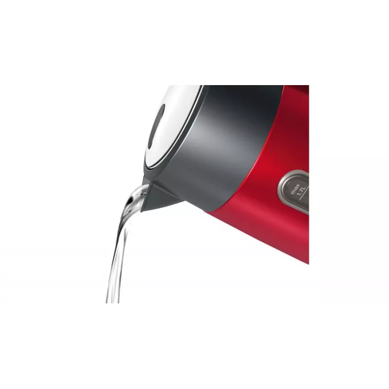 Electric kettle Bosch TWK4P434 — 1.7 L, 2400 W, Black/Red