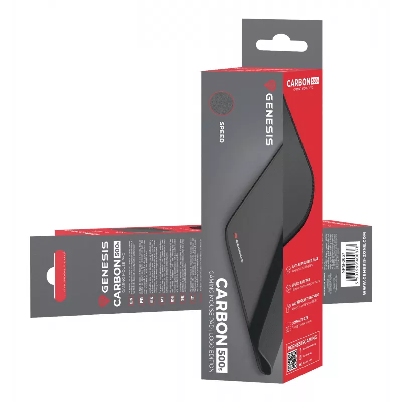 GENESIS Control 500 S Logo Gaming mouse pad Black