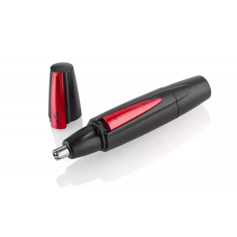 Hair trimmer ETA ETA434190000, black/red, steel housing, AA battery-powered, 25×30×135 mm