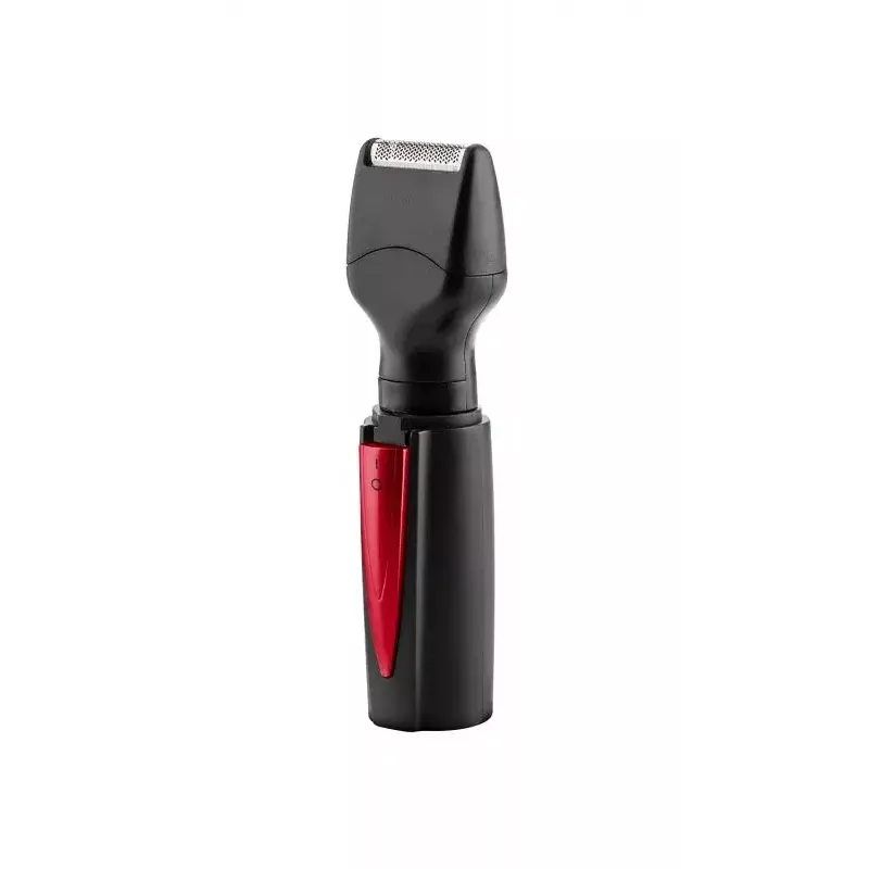 Hair trimmer ETA ETA434190000, black/red, steel housing, AA battery-powered, 25×30×135 mm