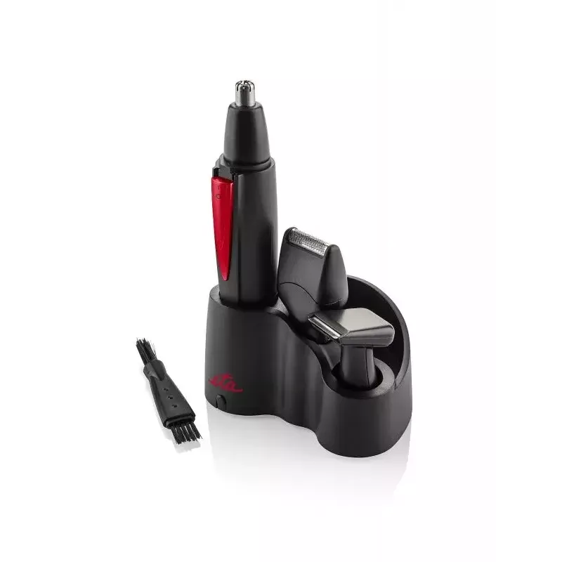 Hair trimmer ETA ETA434190000, black/red, steel housing, AA battery-powered, 25×30×135 mm