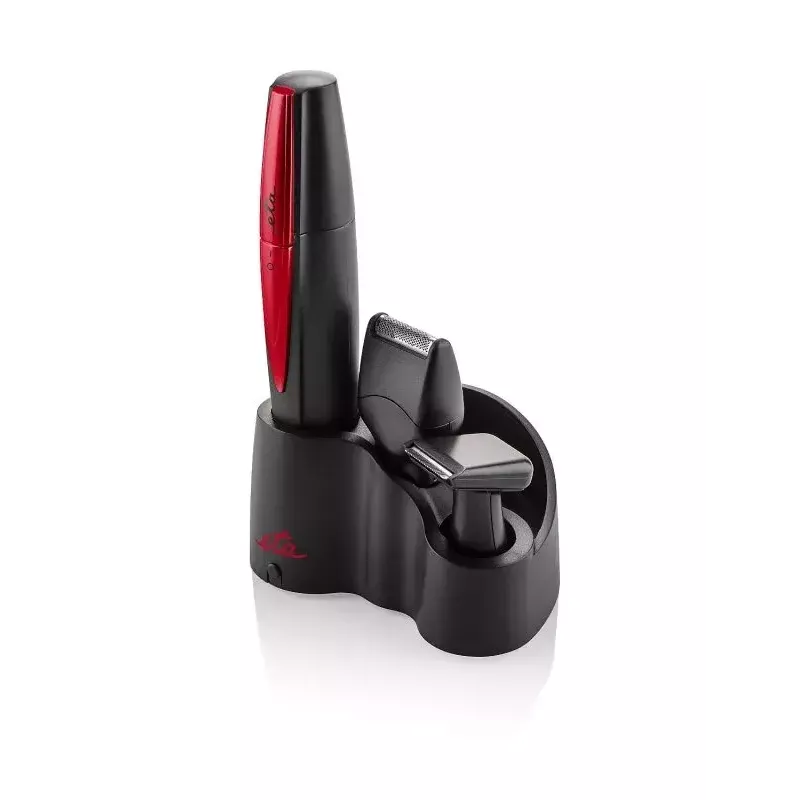Hair trimmer ETA ETA434190000, black/red, steel housing, AA battery-powered, 25×30×135 mm