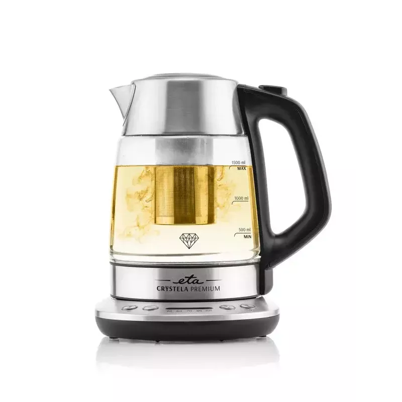 Electric kettle ETA ETA915390000 — 1.5 L, 2200 W, stainless steel & transparent glass, black