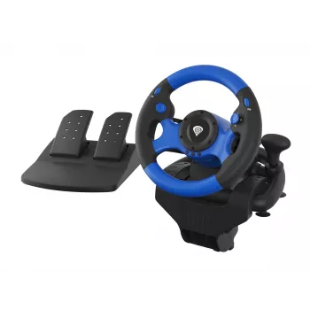 GENESIS Seaborg 350 Black, Blue USB Steering wheel + Pedals Nintendo Switch, PC, PlayStation 4, Playstation 3, Xbox 360, Xbox One, Xbox Series S, Xbox Series X