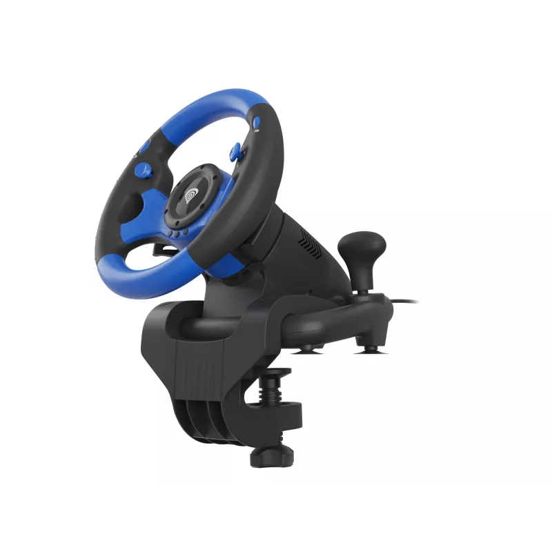 GENESIS Seaborg 350 Black, Blue USB Steering wheel + Pedals Nintendo Switch, PC, PlayStation 4, Playstation 3, Xbox 360, Xbox One, Xbox Series S, Xbox Series X