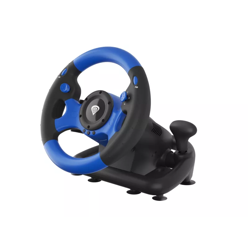 GENESIS Seaborg 350 Black, Blue USB Steering wheel + Pedals Nintendo Switch, PC, PlayStation 4, Playstation 3, Xbox 360, Xbox One, Xbox Series S, Xbox Series X