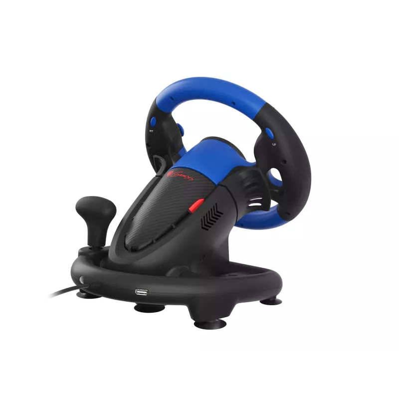 GENESIS Seaborg 350 Black, Blue USB Steering wheel + Pedals Nintendo Switch, PC, PlayStation 4, Playstation 3, Xbox 360, Xbox One, Xbox Series S, Xbox Series X
