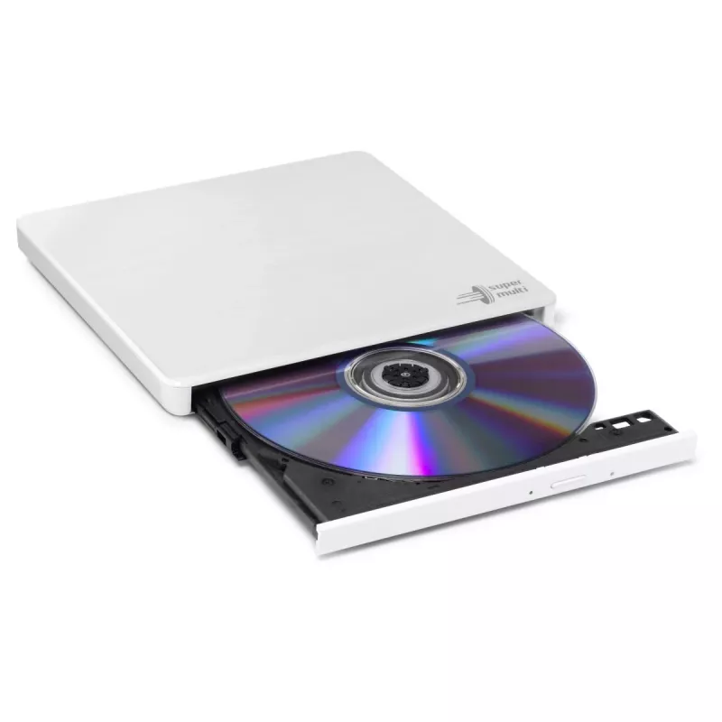 HITACHI-LG DATA STORAGE Slim Portable DVD-writer - Gp60nw60 - USB 2.0 - White