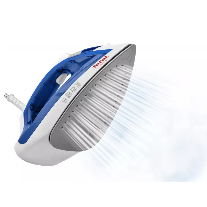 Steam iron Tefal Virtuo FV1711 — 1800 W, Durilium soleplate, 0.2 L tank, vertical steam, violet/white