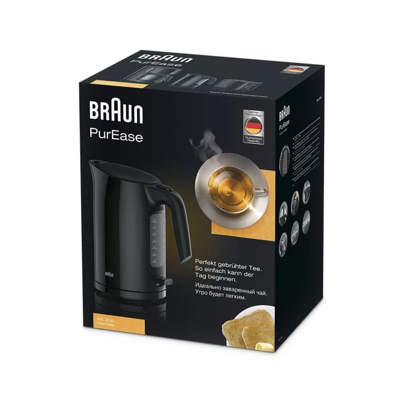 Braun PurEase WK 3100 BK electric kettle 1.7 L 2200 W Black
