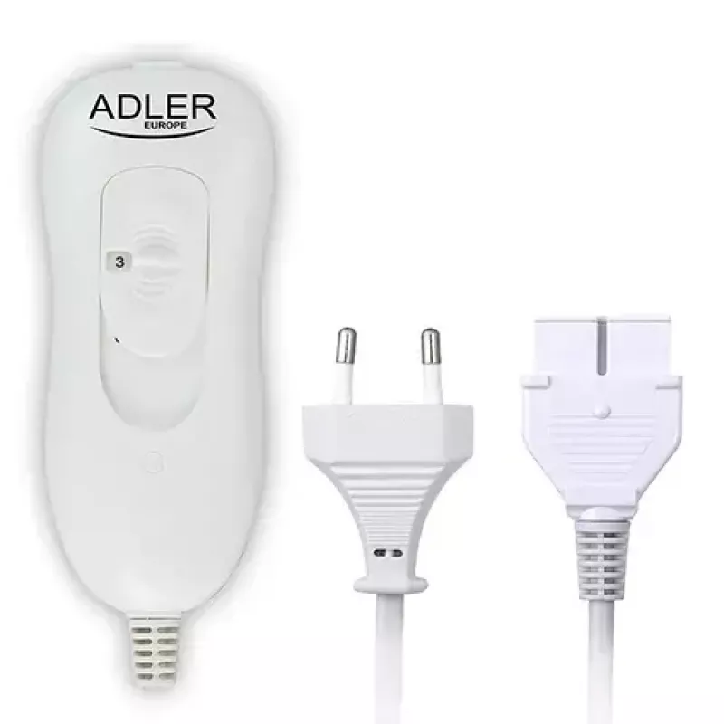 Electric bed warmer Adler AD 7426, fleece, 160×150 mm, 60 W, 4 heat levels, 2-person, detachable cable