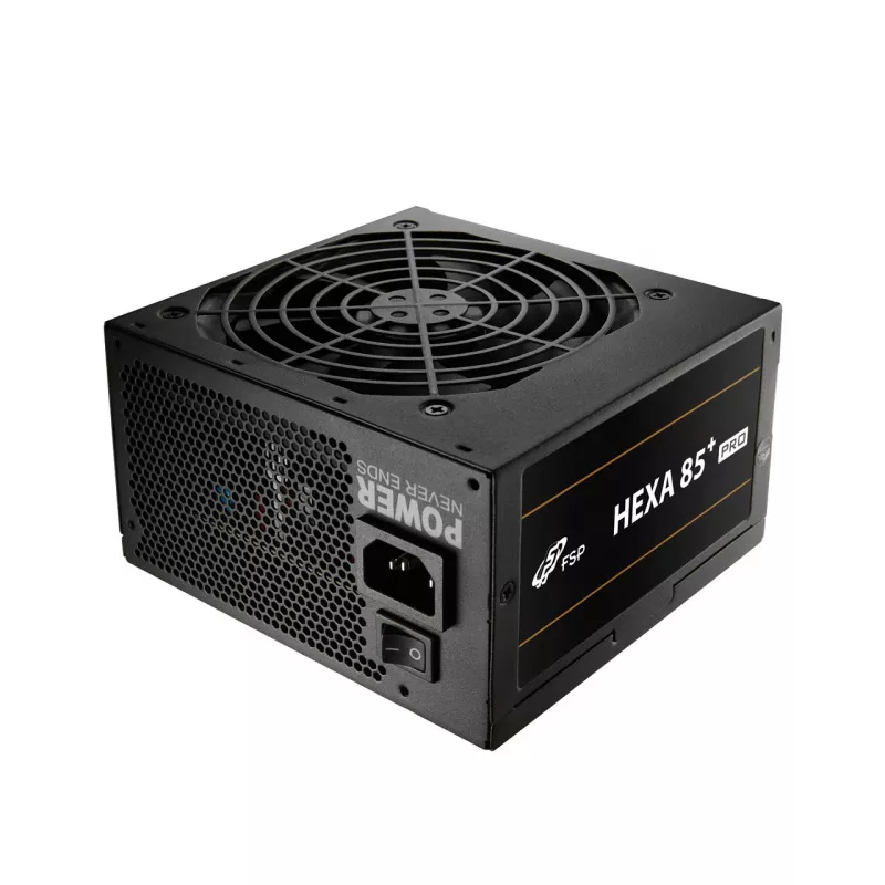 FSP HEXA 85+ PRO 550W Power supply unit ATX ATX2.5 Black, 550 W, 100 - 240 V, 50 - 60 Hz, 7.5 - 3 A, Active, 100 W