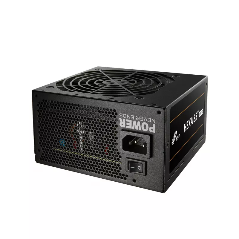 FSP HEXA 85+ PRO 550W Power supply unit ATX ATX2.5 Black, 550 W, 100 - 240 V, 50 - 60 Hz, 7.5 - 3 A, Active, 100 W
