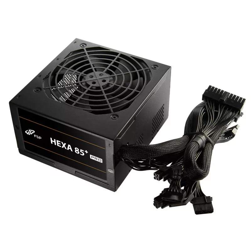 FSP HEXA 85+ PRO 550W Power supply unit ATX ATX2.5 Black, 550 W, 100 - 240 V, 50 - 60 Hz, 7.5 - 3 A, Active, 100 W