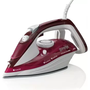 Steam iron Gorenje SIH3000RBC — 3000 W, ceramic soleplate, 0.4 L water tank, 1.6 kg, red