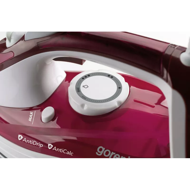 Gorenje SIH3000RBC Steam Iron, 3000 W, ceramic soleplate, 350 ml water tank, 40 g/min steam, 1.6 kg, Red/White