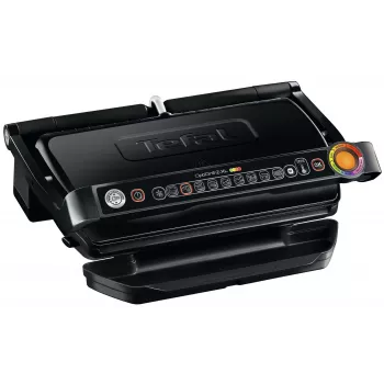 Contact grill Tefal GC7228 — contact grill, 800 cm² cooking surface, adjustable thermostat, black stainless steel