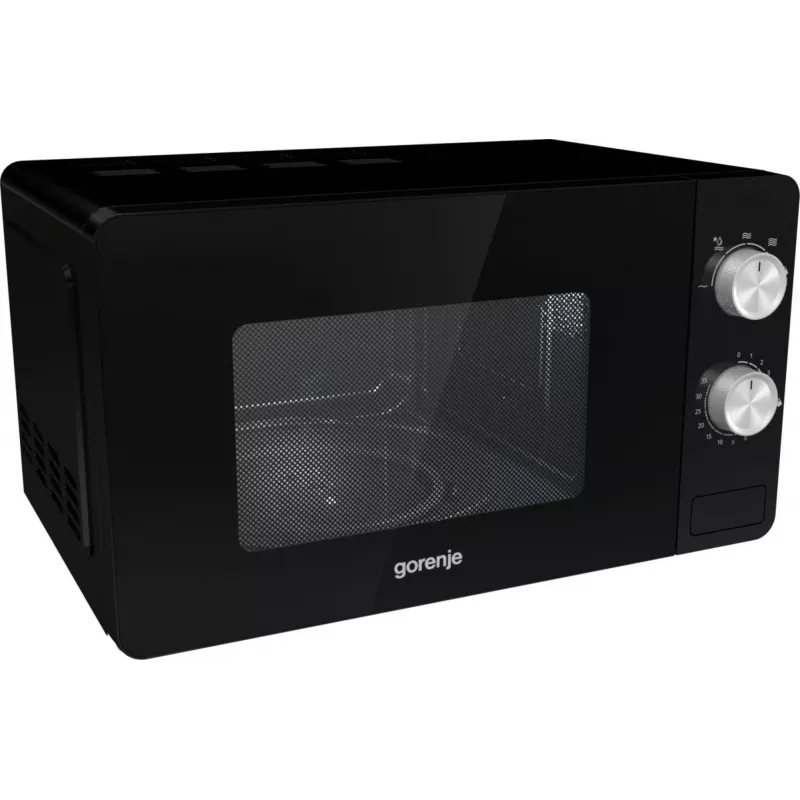 Solo microwave Gorenje MO20E1B — 20 L, 800 W, 5 power levels, 270 mm turntable, black