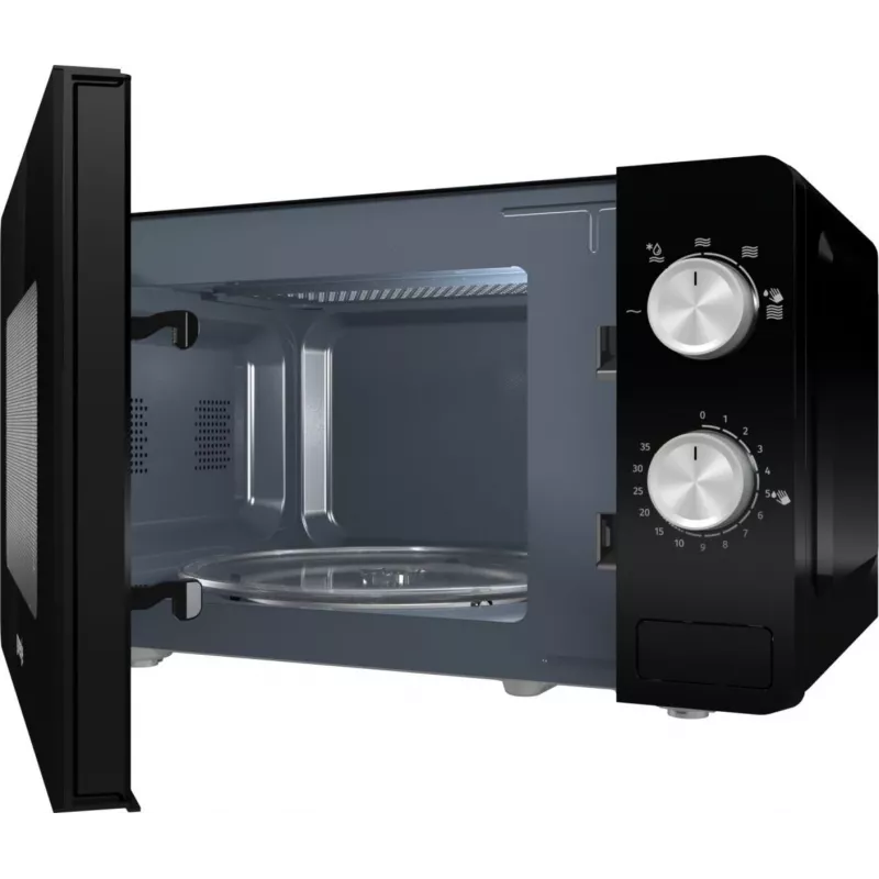 Solo microwave Gorenje MO20E1B — 20 L, 800 W, 5 power levels, 270 mm turntable, black