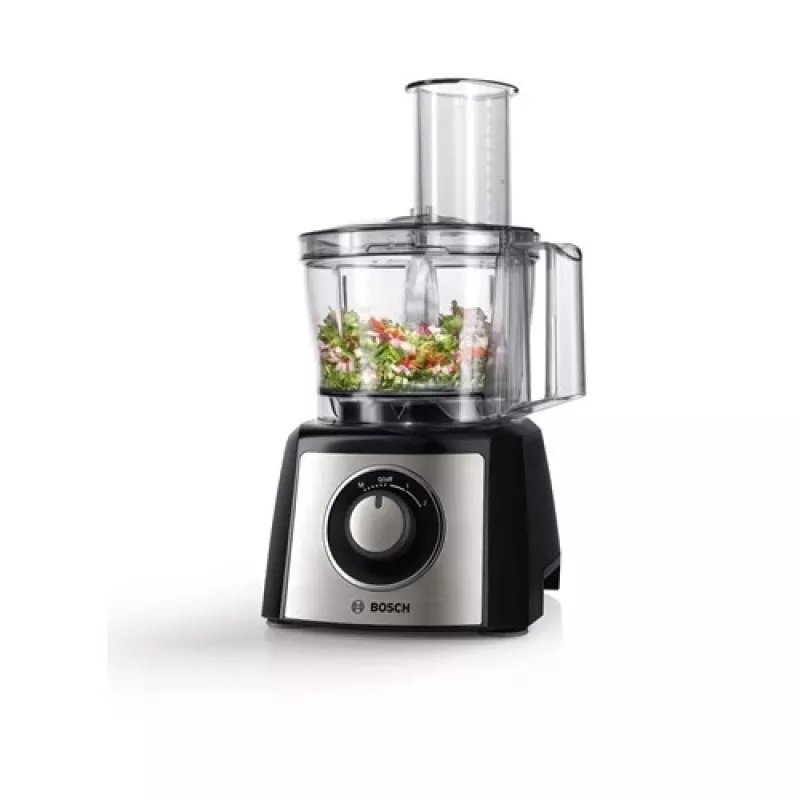 Food processor Bosch MCM3401M with 800W motor and 2.3 L bowl, black/stainless steel