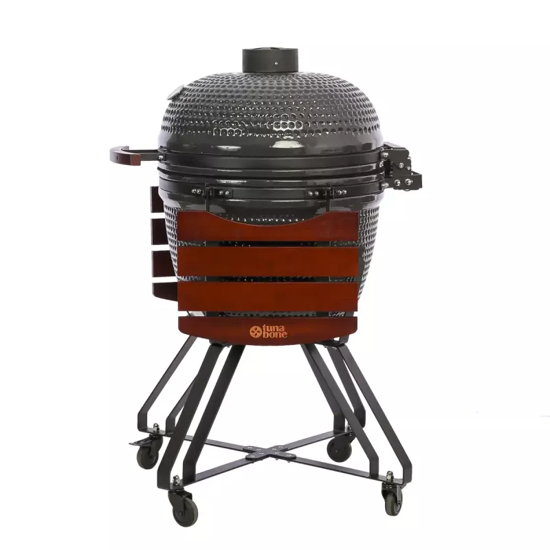 Kamado grill TUNABONE TunaBone Classic 23 inch (Size L) ceramic-style charcoal grill, 23 inch cooking diameter, dark grey