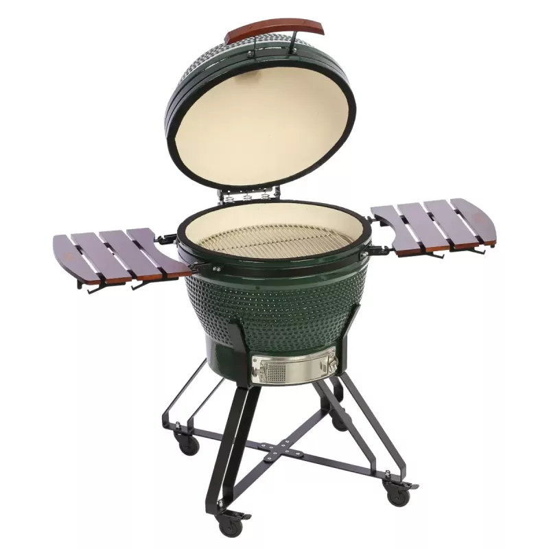 TunaBone Kamado Pro 24 inch Ceramic Grill, Size L, Green (TBG24GREEN-02)
