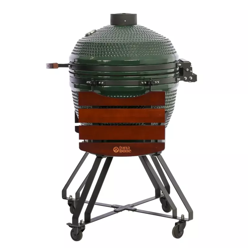 TunaBone Kamado Pro 24 inch Ceramic Grill, Size L, Green (TBG24GREEN-02)