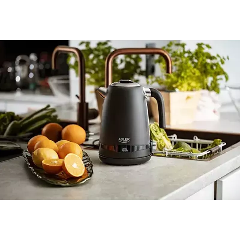 Electric kettle Adler 1 L 2200 W Black Stainless steel