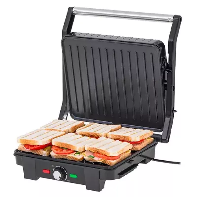 Contact grill Adler AD 3051 — stainless steel, 2200–2800 W, grill area 1392 cm², adjustable temperature, non-stick plates