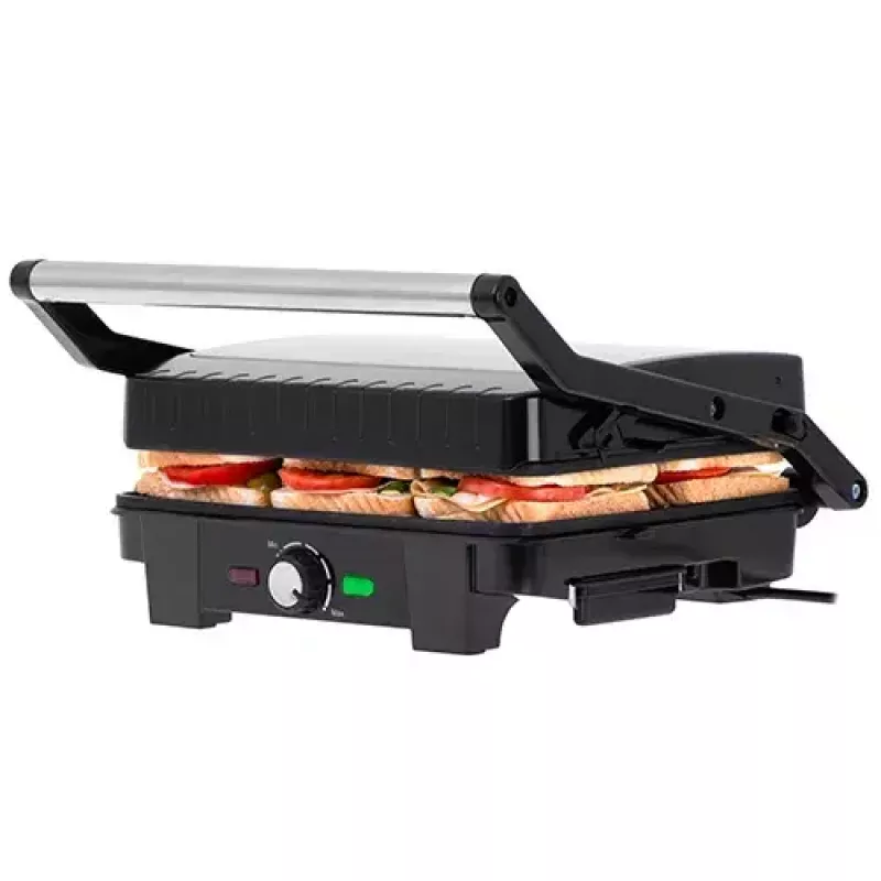 Contact grill Adler AD 3051 — stainless steel, 2200–2800 W, grill area 1392 cm², adjustable temperature, non-stick plates