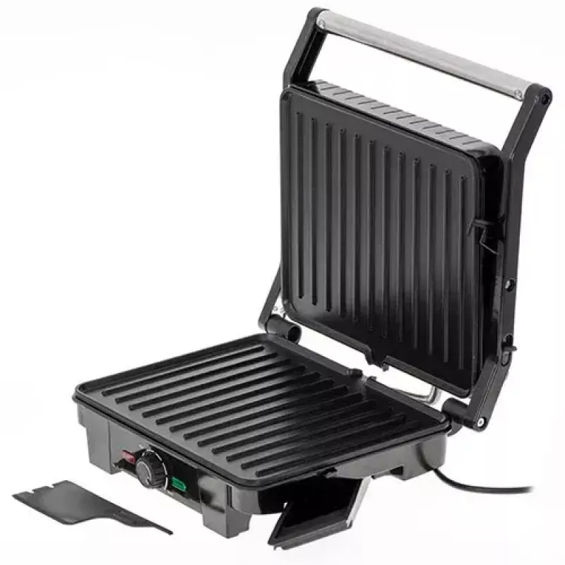 Contact grill Adler AD 3051 — stainless steel, 2200–2800 W, grill area 1392 cm², adjustable temperature, non-stick plates