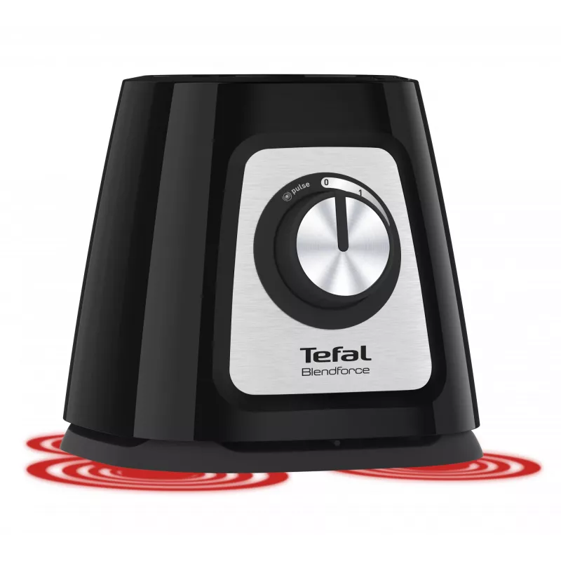 Tabletop blender Tefal BlendForce II BL4388 — 800 W, 1.25 L glass jar, ice crushing, black/brushed steel