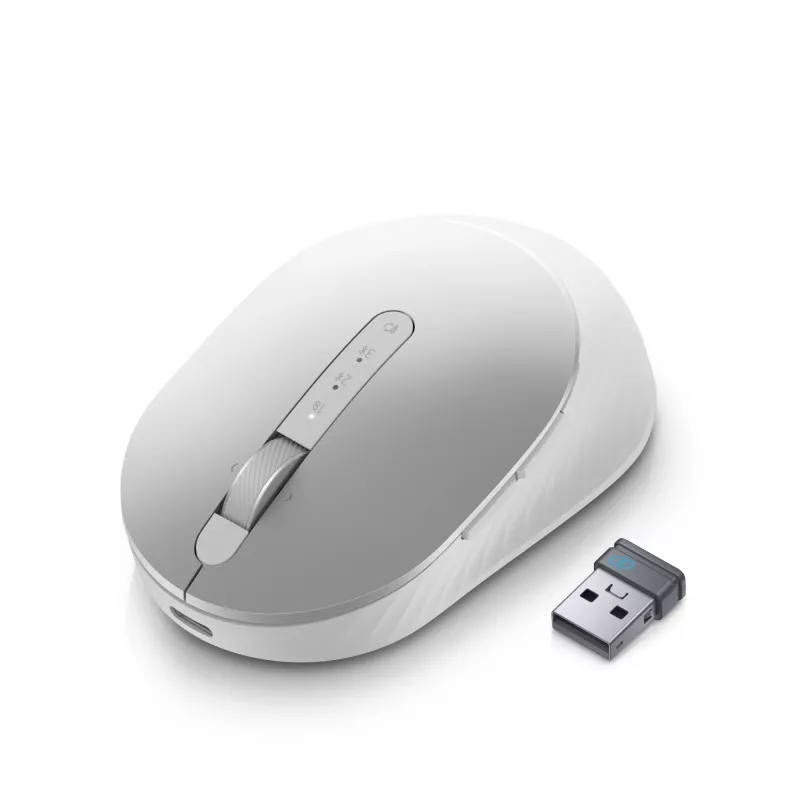 DELL Pro Premium Compact Mouse - MS7421W - Platinum Silver, Ambidextrous, Optical, RF Wireless + Bluetooth, 1600 DPI, Platinum, Silver (Open Box)