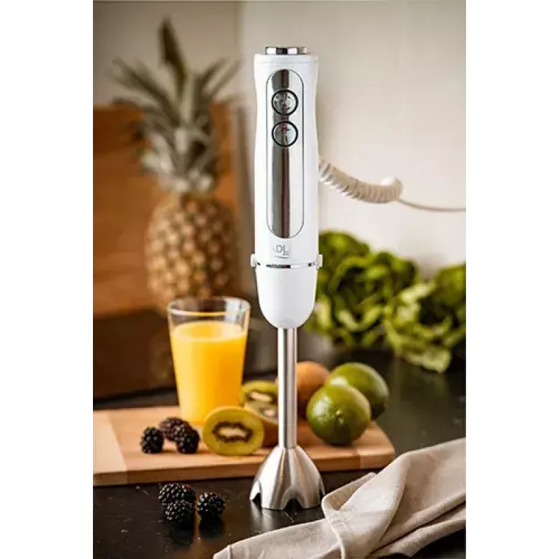 Immersion blender Adler AD 4625w — hand blender, 5 speeds, turbo, 1500 W, stainless steel blade, silver/white
