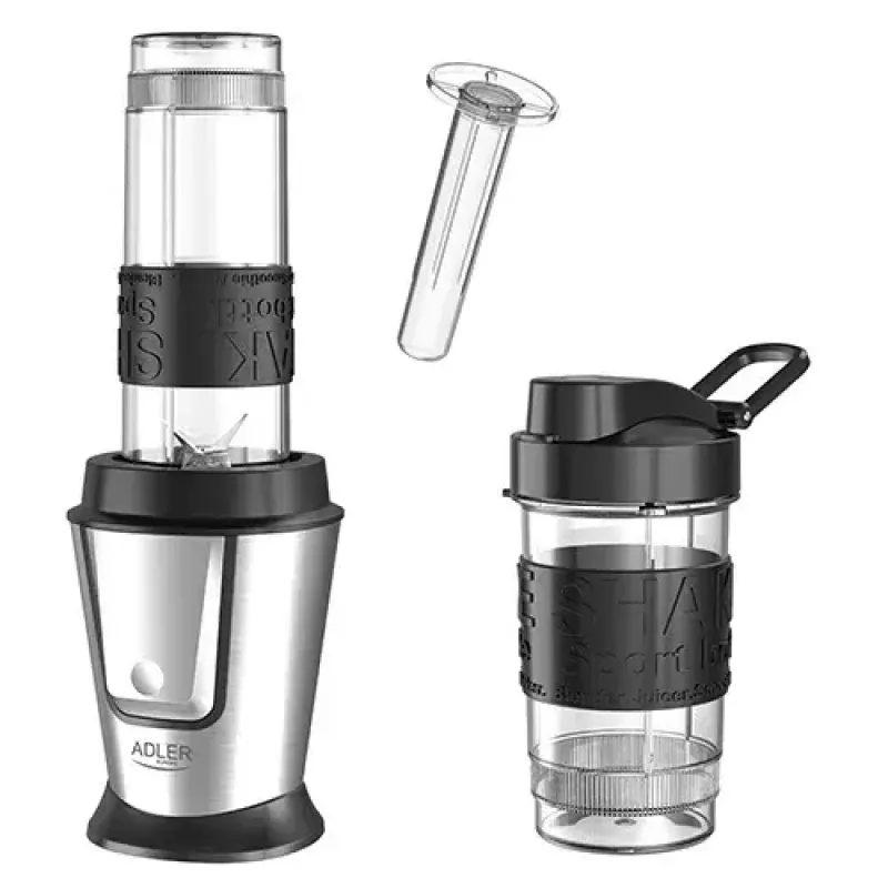 Sport blender Adler AD 4081 — portable personal blender, 800 W peak, 0.57 L cup, stainless steel blade, 2 bottles