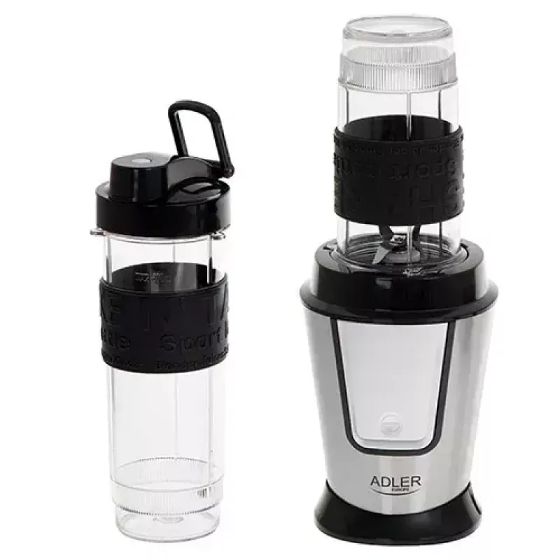 Sport blender Adler AD 4081 — portable personal blender, 800 W peak, 0.57 L cup, stainless steel blade, 2 bottles