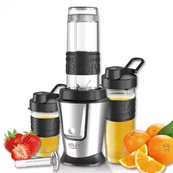Sport blender Adler AD 4081 — portable personal blender, 800 W peak, 0.57 L cup, stainless steel blade, 2 bottles