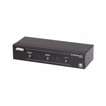 ATEN 2x2 4K HDMI Matrix Switch, up to 15m, AV matrix switcher, 10.2 Gbit/s, 340 MHz, 4096 x 2160 pixels, 4096 x 2160, 3840 x 2160, Black