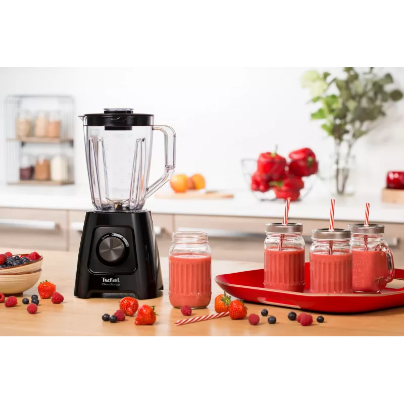 Tabletop blender Tefal BL4208 — 600 W, 1.25 L plastic jar, 2 speeds, ice crushing, black