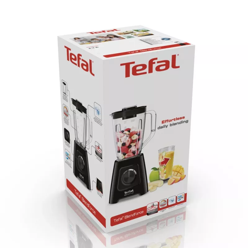 Tabletop blender Tefal BL4208 — 600 W, 1.25 L plastic jar, 2 speeds, ice crushing, black