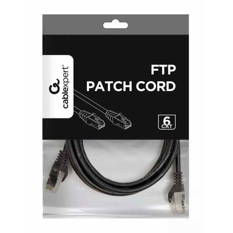 Ethernet patch cable Gembird Cat6 U/UTP (UTP) 2 m, RJ-45, black