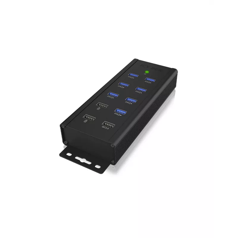 ICY BOX IB-HUB1703-QC3 USB 3.2 Gen 1 (3.1 Gen 1) Type-B 5000 Mbit/s Black