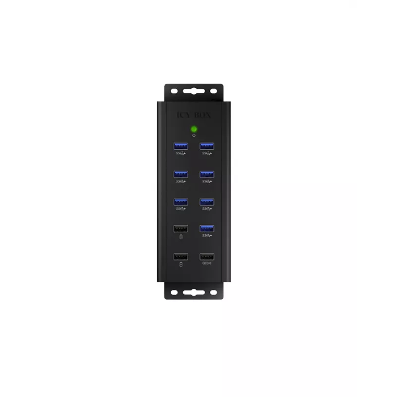 ICY BOX IB-HUB1703-QC3 USB 3.2 Gen 1 (3.1 Gen 1) Type-B 5000 Mbit/s Black