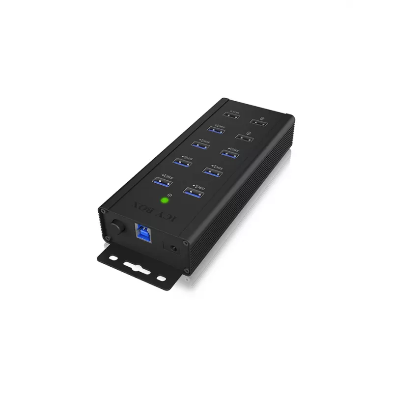 ICY BOX IB-HUB1703-QC3 USB 3.2 Gen 1 (3.1 Gen 1) Type-B 5000 Mbit/s Black
